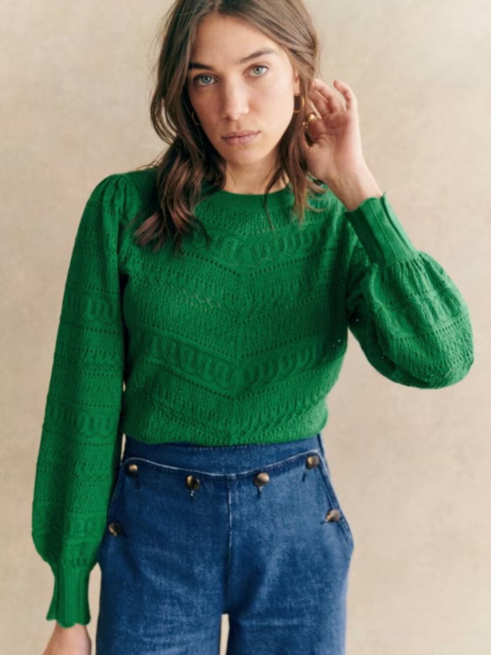 Sezane Soline Jumper Epicea Green
